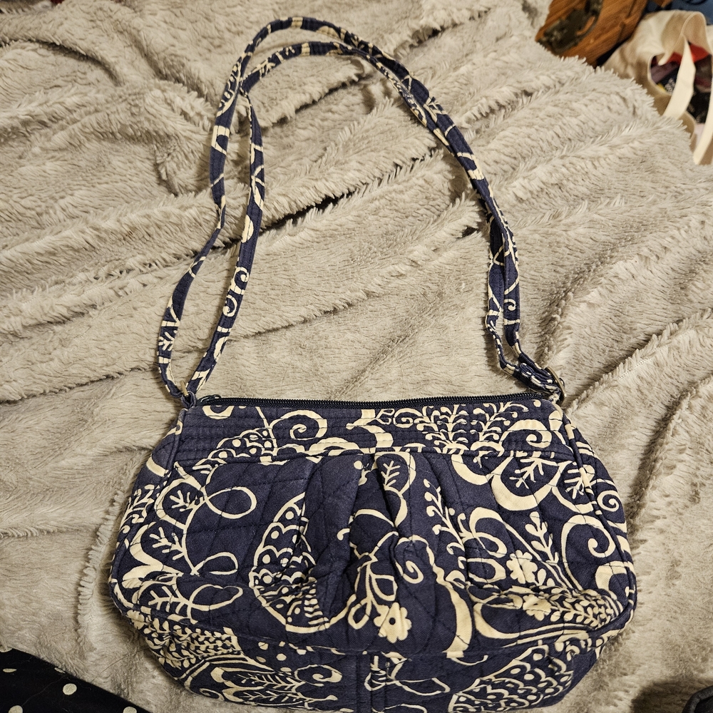 Vera Bradley Crossbody Elegant Blue and Cream Women's Bag